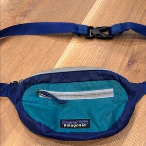 Patagonia Blue and Teal ultralight mini hip bag